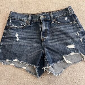 Aerie Blue Distressed Jean Shorts